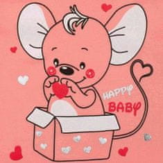 NEW BABY Nové dětské dupačky Baby Mouse lososové 86 (12-18m)