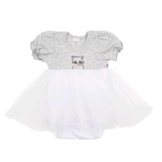 NEW BABY New Baby Wonderful dětské body s tylovými šaty šedé 62 (3-6m)