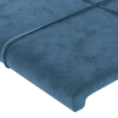 Greatstore Čelo postele s LED tmavě modré 100x5x78/88 cm samet