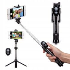 OEM Selfie tyč / stativ tripod Bluetooth černý