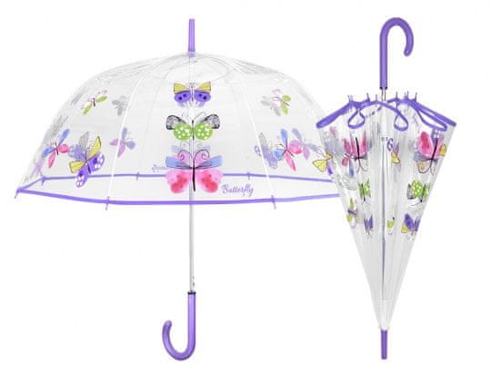 Perletti Průhledný deštník Motýlci