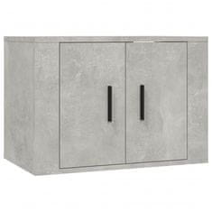 Greatstore Nástěnná TV skříňka betonově šedá 57 x 34,5 x 40 cm