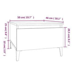 Vidaxl Odkládací stolek bílý vysoký lesk 50x46x35 cm kompozitní dřevo