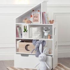 Atmosphera Dětská knihovna s úložným boxem na hračky bílá 30x64x103 cm