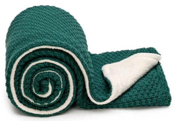 Levně T-Tomi Pletená deka WARM Smaragd
