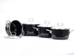 Belis Belis Smaltovaná sada nádobí Premium černá 4 ks