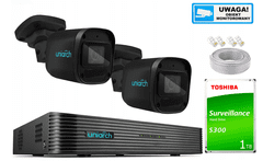 Uniview Monitorovací sada CCTV IP dohled set 2 kamery 4Mpx PoE mikrofon