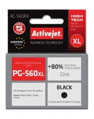 shumee Activejet inkoust AC-560RX (náhrada Canon PG-560XL; Supreme; 22ml; černá). Tiskne o 80 % více než OEM.