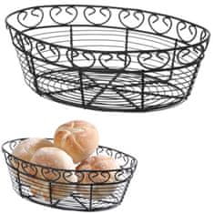 Greatstore Ozdobný oválný drátěný košík na servírování chleba - Hendi 425879