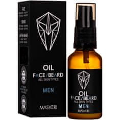 Masveri Face Beard Oil All Skin Types – olej na obličej a vousy pro všechny typy pleti pro muže 30ml