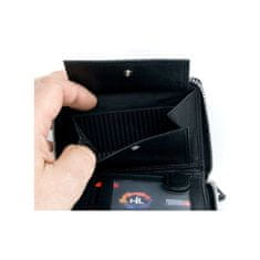 FLW Peněženka HL z měkké černé kůže dokola na kovový zip