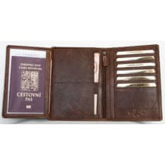 FLW Kožené pouzdro na cestovní pas. platební karty a jiné doklady