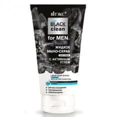 Vitex-belita BLACK FOR MEN - Tekuté Peelingové Mýdlo s Aktivním Uhlím na Obličej (150 ml)