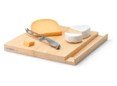 Continenta Prkénko na sýr s nožem, gumovník, 25x25x2,5 cm