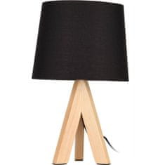 Home&Styling Stolní lampa, dřevěné nohy, černá, výška 29 cm