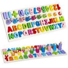 Kruzzel Dřevěná skládačka abeceda, čísla ISO 10979