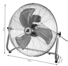 Aga Podlahový ventilátor 140 W stříbrný ISO 13345