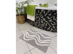 sarcia.eu Šedobílý bavlněný koupelnový kobereček, malý 60x40 cm 