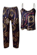 DKaren Tmavě modrý vzorovaný pyžamový set DK-KI Velikost: L