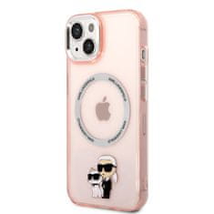 Karl Lagerfeld Lagerfeld MagSafe Kompatibilní Kryt IML Karl and Choupette NFT pro iPhone 14 Plus Pink