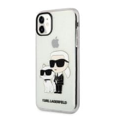 Karl Lagerfeld Lagerfeld IML Glitter Karl and Choupette NFT Zadní Kryt pro iPhone 11 Transparent