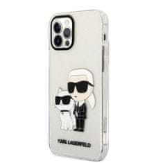 Karl Lagerfeld Lagerfeld IML Glitter Karl and Choupette NFT Zadní Kryt pro iPhone 12/12 Pro Transparent