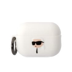 Karl Lagerfeld Lagerfeld 3D Logo NFT Karl Head Silikonové Pouzdro pro Airpods Pro 2 White