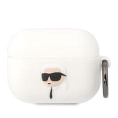 Karl Lagerfeld Lagerfeld 3D Logo NFT Karl Head Silikonové Pouzdro pro Airpods Pro White
