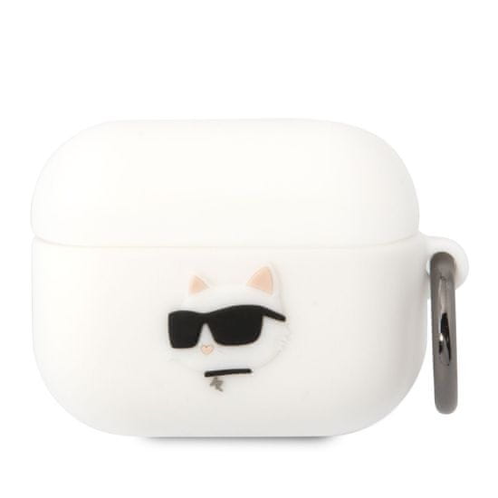 Karl Lagerfeld Lagerfeld 3D Logo NFT Choupette Head Silikonové Pouzdro pro Airpods Pro White