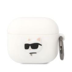 Karl Lagerfeld Lagerfeld 3D Logo NFT Choupette Head Silikonové Pouzdro pro Airpods 3 White