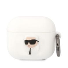 Karl Lagerfeld Lagerfeld 3D Logo NFT Karl Head Silikonové Pouzdro pro Airpods 3 White