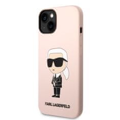 Karl Lagerfeld Lagerfeld Liquid Silicone Ikonik NFT Zadní Kryt pro iPhone 14 Plus Pink