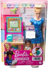 Mattel Barbie Povolání Herní set s panenkou - Učitelka v modrých šatech DHB63