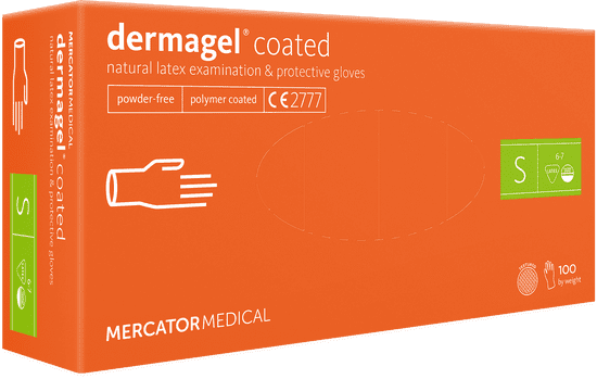 MERCATOR MEDICAL DERMAGEL Jednorázové latexové zdravotnické rukavice 100 ks