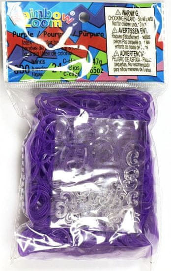 Rainbow Loom Original-gumičky-600ks- průhledné fialové