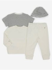 Tommy Hilfiger Sada dětského trička, mikiny, tepláků a čepice v modro-bílé a krémové barvě Tommy Hilfiger 74