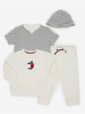 Tommy Hilfiger Sada dětského trička, mikiny, tepláků a čepice v modro-bílé a krémové barvě Tommy Hilfiger 62