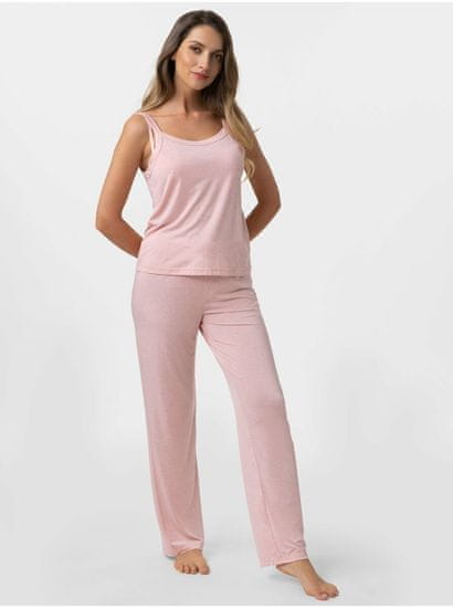 Dorina Růžové dámské pyžamové kalhoty DORINA Hoya