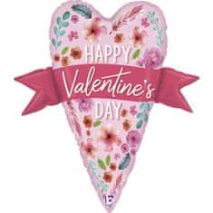 Grabo Fóliový balón supershape srdce Happy Valentine 74cm