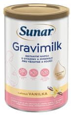 Sunar Gravimilk s příchutí vanilka nápoj pro těhotné a kojící ženy 450g
