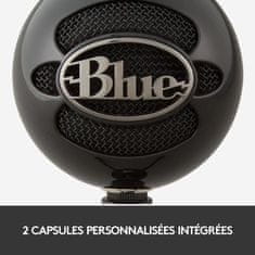 VERVELEY Modrý USB mikrofon Snowball pro nahrávání, streamování, podcasting a hraní her na PC a Mac, černý