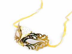 Kraftika 1ks zlatá karnevalová maska - škraboška metalická, masky