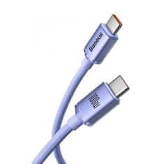 BASEUS Datový kabel Baseus Crystal Shine USB-C na USB-C, 100 W, 1,2 m (fialový)