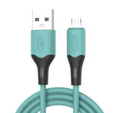 Kaku Datový kabel micro USB KAKU Skin Feel (KSC-393) 3,2A 1m - tyrkysový