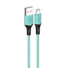 Kaku Datový kabel micro USB KAKU Skin Feel (KSC-393) 3,2A 1m - tyrkysový
