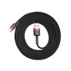 BASEUS Datový kabel USB-C Baseus - odolný nylonový kabel, 2A 2m, červený + černý