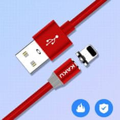 Kaku Nabíjecí kabel Magnetický kabel iPhone Lightning 3A 1m KAKU Hedong (KSC-306) červený