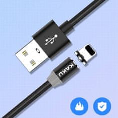 Kaku Nabíjecí kabel Magnetický kabel iPhone Lightning 3A 1m KAKU Hedong (KSC-306) černý