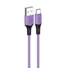 Kaku Datový kabel USB-C KAKU Skin Feel (KSC-393) 3,2A 1m - fialový