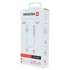 SWISSTEN Audio Adaptér Swissten Textile Lightning /Jack(Samice) 0,15 M Stříbrný 8595217466258